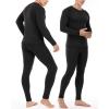 imageRoadbox Thermal Long Johns for Men Fleece Lined Thermals Underwear SetBlack