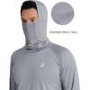 imageRoadbox UPF 50 Mens Hooded Fishing Shirts Long Sleeve UV Sun Protection Hoodie Hiking Running Swim Rash Guard with MaskGray