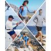 imageRoadbox UPF 50 Mens Hooded Fishing Shirts Long Sleeve UV Sun Protection Hoodie Hiking Running Swim Rash Guard with MaskMedium Blue