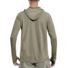 imageRoadbox UPF 50 Sun Protection Hoodie Shirt Outdoor Fishing SPF UV Long Sleeve Shirts Quick Dry Hiking Running Rash GuardKhaki