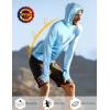 imageRoadbox UPF 50 Sun Protection Hoodie Shirt Outdoor Fishing SPF UV Long Sleeve Shirts Quick Dry Hiking Running Rash GuardLight Blue