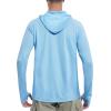 imageRoadbox UPF 50 Sun Protection Hoodie Shirt Outdoor Fishing SPF UV Long Sleeve Shirts Quick Dry Hiking Running Rash GuardLight Blue