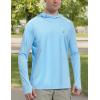 imageRoadbox UPF 50 Sun Protection Hoodie Shirt Outdoor Fishing SPF UV Long Sleeve Shirts Quick Dry Hiking Running Rash GuardLight Blue