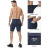 imageRoadbox Workout Compression Shorts for Men  8quot Running Spandex Shorts with Pockets Gym Sport Athletic Performance UnderwearBlue Gray