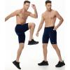 imageRoadbox Workout Compression Shorts for Men  8quot Running Spandex Shorts with Pockets Gym Sport Athletic Performance UnderwearNavy Blue