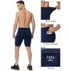 imageRoadbox Workout Compression Shorts for Men  8quot Running Spandex Shorts with Pockets Gym Sport Athletic Performance UnderwearNavy Blue
