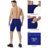 imageRoadbox Workout Compression Shorts for Men  8quot Running Spandex Shorts with Pockets Gym Sport Athletic Performance UnderwearRoyal Blue