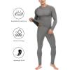 imageThermal Underwear for Men Fleece Lined Long Johns Base Layer Ski Thermals Top and Bottom Set for Extreme Cold Weather WinterGray