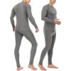 imageThermal Underwear for Men Fleece Lined Long Johns Base Layer Ski Thermals Top and Bottom Set for Extreme Cold Weather WinterGray