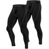 imageRoadbox 1 2 or 3 Pack Mens Compression Pants Athletic Base Layer Cycling Tights Leggings for Running Yoga Basketball2 Packblackblack