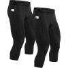 imageRoadbox 2 Pack Mens 34 Compression Pants Athletic Basketball Workout Tights Leggings Sport Running Spandex Base LayerBlack02black02