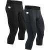 imageRoadbox 2 Pack Mens 34 Compression Pants Athletic Basketball Workout Tights Leggings Sport Running Spandex Base LayerBlack02gray02
