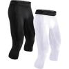 imageRoadbox 2 Pack Mens 34 Compression Pants Athletic Basketball Workout Tights Leggings Sport Running Spandex Base LayerBlackwhite