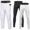 imageRoadbox Boys Compression Leggings Youth Sports Capri Tights with Pockets Quick  Dry for Running Football ampamp Basketball