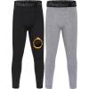 imageRoadbox Kids Fleece Lined Leggings  2 Pack Boys Thermal Tights Youth Sports Basketball Compression Pants for Cold WeatherBlackgrey