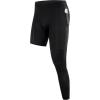 imageRoadbox Mens Basketball One Leg Tights 12 Single Leg Compression Pants Sports Base Layer Leggings Underwear with PocketsLeft Single 1pack Black