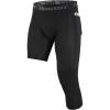 imageRoadbox Mens One Leg Compression Pants 34 Basketball Football Tights Leggings with Pockets Capri Sports Athletic UnderwearLeft Single 1pack Black