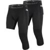imageRoadbox Mens One Leg Compression Pants 34 Basketball Football Tights Leggings with Pockets Capri Sports Athletic UnderwearLeft Single Blackblack