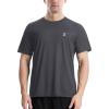 imageRoadbox Mens Rash Guard Short Sleeve UPF 50 UV Sun Protection Swim Shirts Quick Dry Lightweight Water Surf Beach TShirtCharcoal Gray