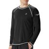 imageRoadbox Mens Sun Protection Swim Shirt Long Sleeve UPF 50 Rash Guard QuickDry Fishing Shirts for Beach Surfing HikingBlack