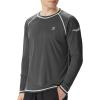 imageRoadbox Mens Sun Protection Swim Shirt Long Sleeve UPF 50 Rash Guard QuickDry Fishing Shirts for Beach Surfing HikingDark Gray