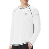 imageRoadbox Mens Sun Protection Swim Shirt Long Sleeve UPF 50 Rash Guard QuickDry Fishing Shirts for Beach Surfing HikingWhite