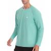 imageRoadbox Mens UPF 50 Rash Guard Long Sleeve Cool Dry UV Sun Protection Water TShirts Lightweight Fishing Hiking ShirtsBean Green