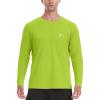 imageRoadbox Mens UPF 50 Rash Guard Long Sleeve Cool Dry UV Sun Protection Water TShirts Lightweight Fishing Hiking ShirtsLime Green