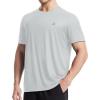 imageRoadbox Mens UPF 50 Rash Guard Short Sleeve Quick Dry UV Sun Protection SPF Swim Shirts Moisture Wicking Athletic Workout Running TShirt for Water Sports Gym Light Gray
