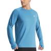 imageRoadbox Mens UPF 50 Swim Rash Guard Long Sleeve UV Sun Protection SPF Water Shirts Quick Dry for Outdoor Fishing Hiking