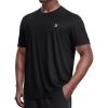 imageRoadbox Mens UPF 50 UV Sun Protection SPF Swim Rash Guard Short Sleeve Workout Athletic Shirts Quick Dry Moisture Wicking Gym Running Tee Tops for Water Sports Fishing Hiking Dark Black