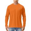 imageRoadbox Mens UV Sun Protection Shirts UPF 50 Outdoor Long Sleeve SPF Swimming Rash Guard Hiking Running Fishing ShirtsOrange