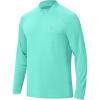 imageRoadbox Quarter Zip Pullover Men Sun Shirts Running Workout Long Sleeve UV Shirt UPF 50 Quick Dry Athletic Rash GuardGreen