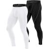 imageRoadbox Size L 2 Pack Mens Compression Pants Workout Warm Dry Cool Sports Leggings Tights Baselayer