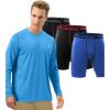 imageRoadbox Size L Mens Sun Protection Long Sleeve Shirts ampamp Mens 3 Pack Compression Shorts Underwear