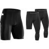 imageRoadbox Sport Compression SetMens 8quot Compression Shorts and 34 One Leg Compression PantsSize 2XL