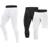imageRoadbox Sports Compression Pants Set Mens FullLength and 34 OneLeg Compression Pants Size L