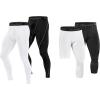 imageRoadbox Sports Compression Pants Set Mens FullLength and 34 OneLeg Compression Pants Size M