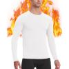imageRoadbox Thermal Compression Shirts for Men Warm Ultra Soft Long Sleeve Fleece Lined Undershirts Winter Running Sport Gym Base Layer Tops Extrem ColdWhite