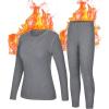 imageRoadbox Thermal Underwear Sets for Women Long Johns Fleece Lined Top ampamp Bottom Warm Skiing Base Layer Cold Weather WinterGray