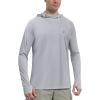 imageRoadbox UPF 50 Sun Protection Hoodie Shirt Outdoor Fishing SPF UV Long Sleeve Shirts Quick Dry Hiking Running Rash GuardGray