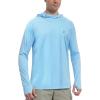 imageRoadbox UPF 50 Sun Protection Hoodie Shirt Outdoor Fishing SPF UV Long Sleeve Shirts Quick Dry Hiking Running Rash GuardLight Blue