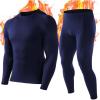 imageThermal Underwear for Men Fleece Lined Long Johns Base Layer Ski Thermals Top and Bottom Set for Extreme Cold Weather WinterBlue