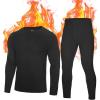 imageThermal Underwear for Men Fleece Lined Long Johns Base Layer Ski Thermals Top and Bottom Set for Extreme Cold Weather WinterSoft Black