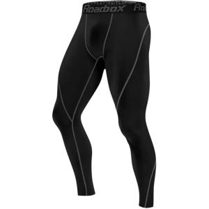 imageRoadbox 1 2 or 3 Pack Mens Compression Pants Athletic Base Layer Cycling Tights Leggings for Running Yoga Basketball1 Packblack