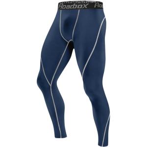 imageRoadbox 1 2 or 3 Pack Mens Compression Pants Athletic Base Layer Cycling Tights Leggings for Running Yoga Basketball1 Packnavy Blue