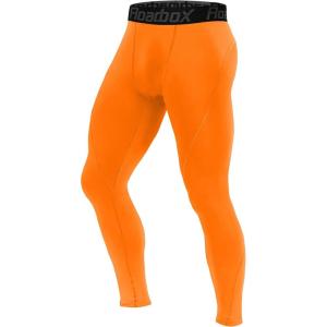 imageRoadbox 1 2 or 3 Pack Mens Compression Pants Athletic Base Layer Cycling Tights Leggings for Running Yoga Basketball1 Packorange