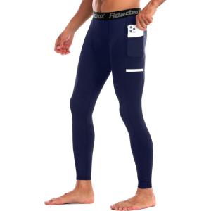 imageRoadbox 12 Pack Compression Pants for Men Running Tights Athletic Football Leggings Cycling Base Layer with Pockets1 Packdeep Sea Blue