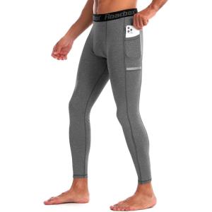imageRoadbox 12 Pack Compression Pants for Men Running Tights Athletic Football Leggings Cycling Base Layer with Pockets1 Packgray