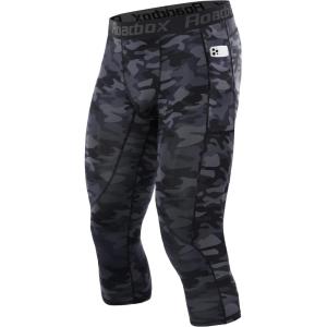 imageRoadbox Mens 34 Compression Pants with Pockets 12 Pack Athletic Running Legging Tights Workout Basketball Gym Base LayerCamouflage